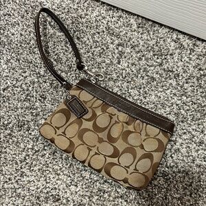 Vintage tan coach wristlet